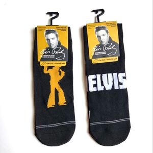 Men's Low Cut Perris Socks Elvis Presley Size 7-12 Set of 2 NEW
